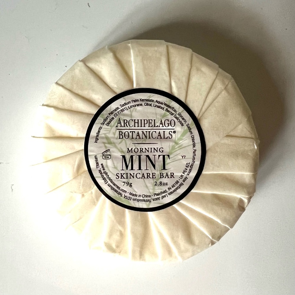 ARCHIPELAGO BOTANICALS Morning Mint Skincare Bar 2.8oz/79g Deluxe SZ Wrapped New